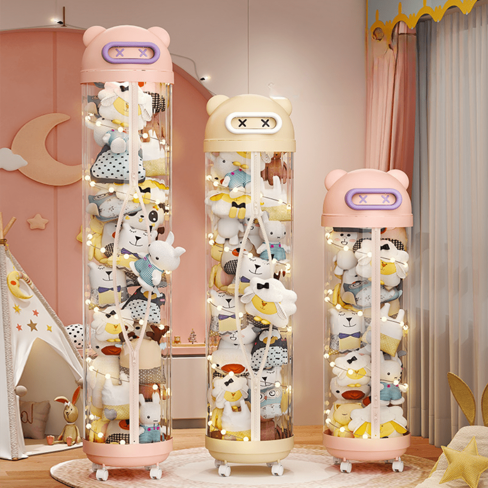 Transparent Doll Storage Bucket