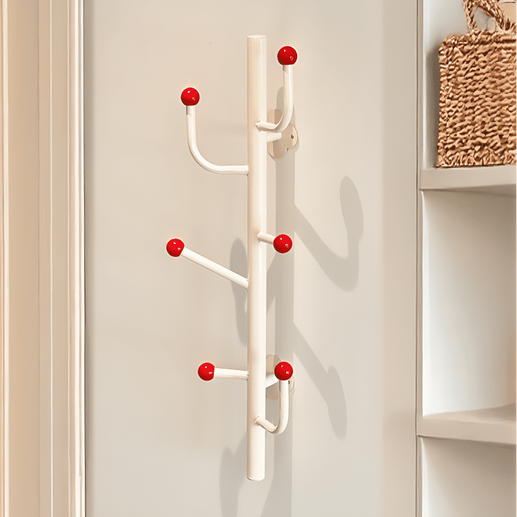 Wall-Mounted Metal Coat Rack with Decorative Rounded Hooks