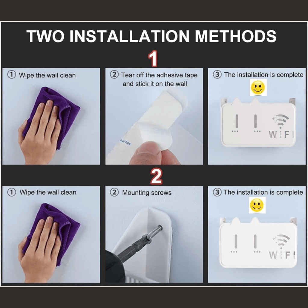 Wall-Mounted Punch-Free Wi-Fi Router Storage Box