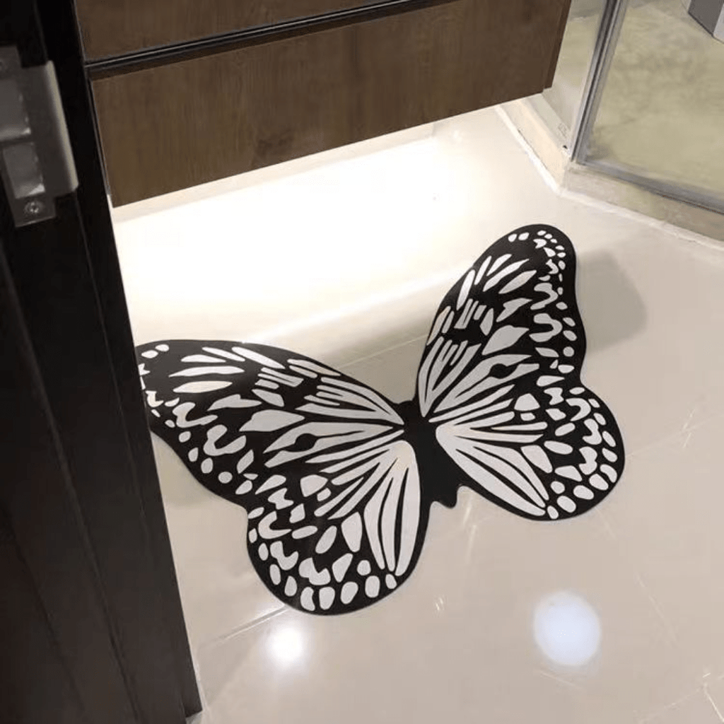 Anti-Slip Butterfly-Themed Diatom Mud Floor Mat