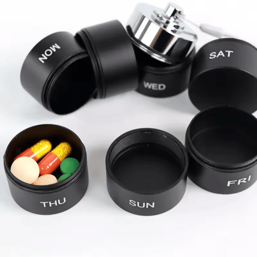 Aluminum Weekly Stackable 7-Day Medicine Container