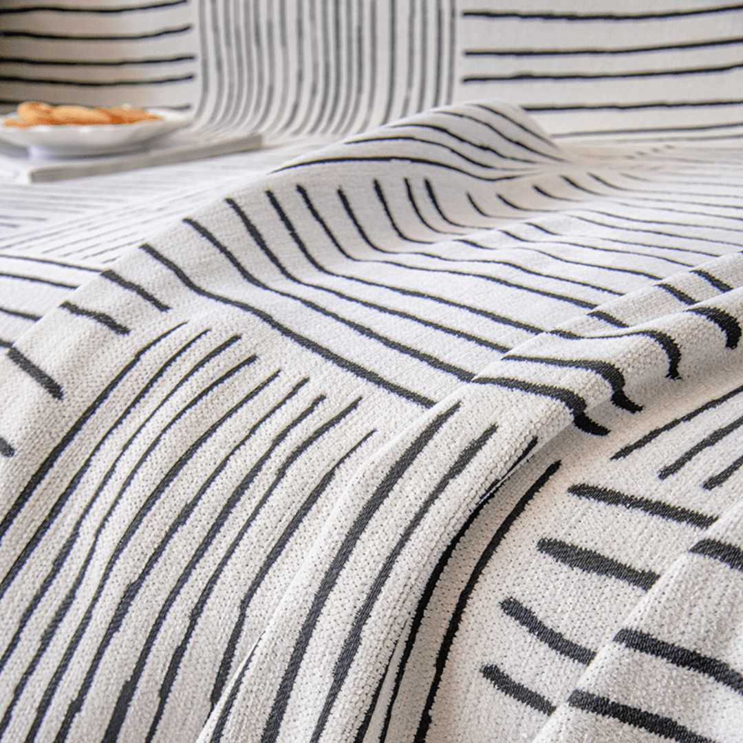 Striped Patchwork Elegance Chenille Sofa Cover