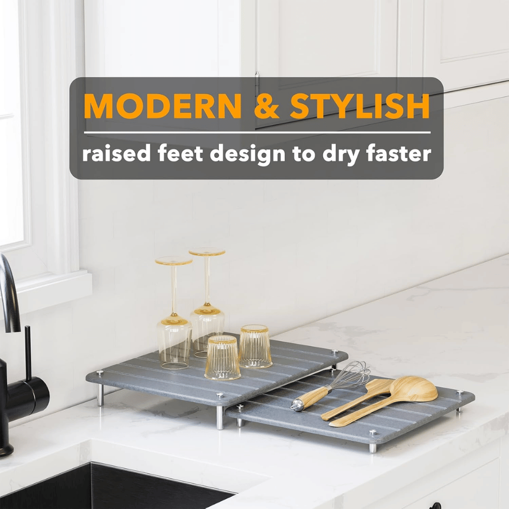 Stone Dish Drying Mats (Set of 2)