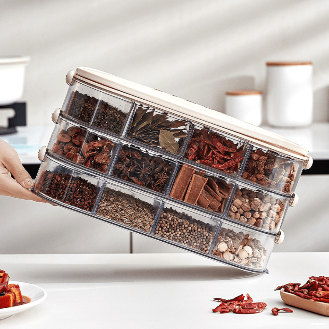 Transparent Seasoning Storage Box with Handle