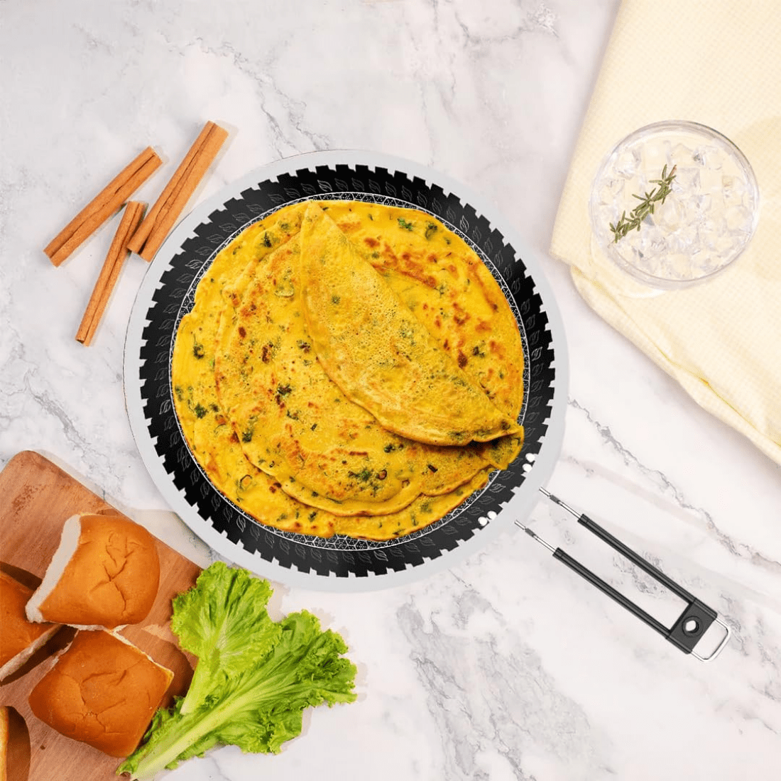 Tri-Ply Stainless Steel Honeycomb Non-Stick Tawa(23cm)