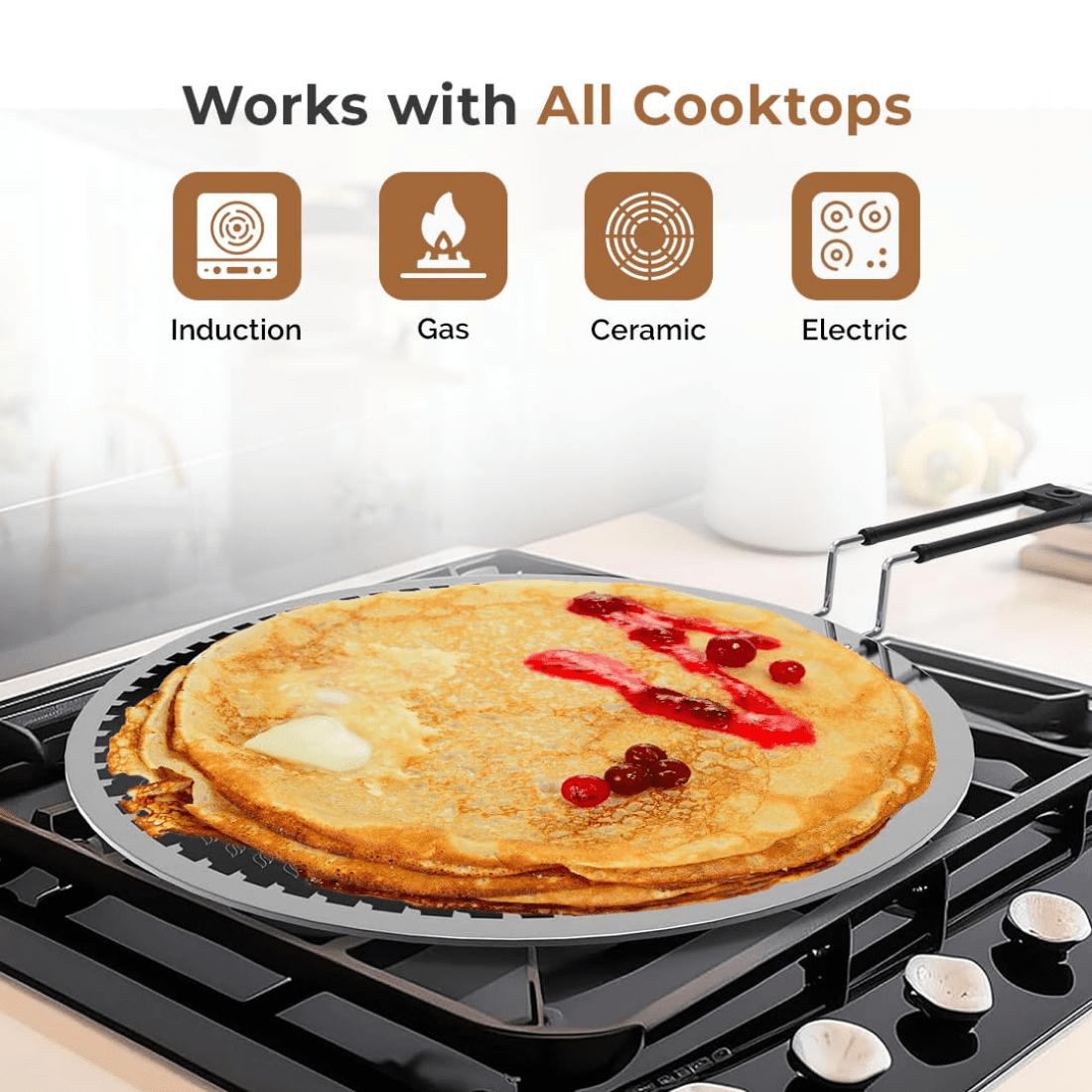 Tri-Ply Stainless Steel Honeycomb Non-Stick Tawa(23cm)