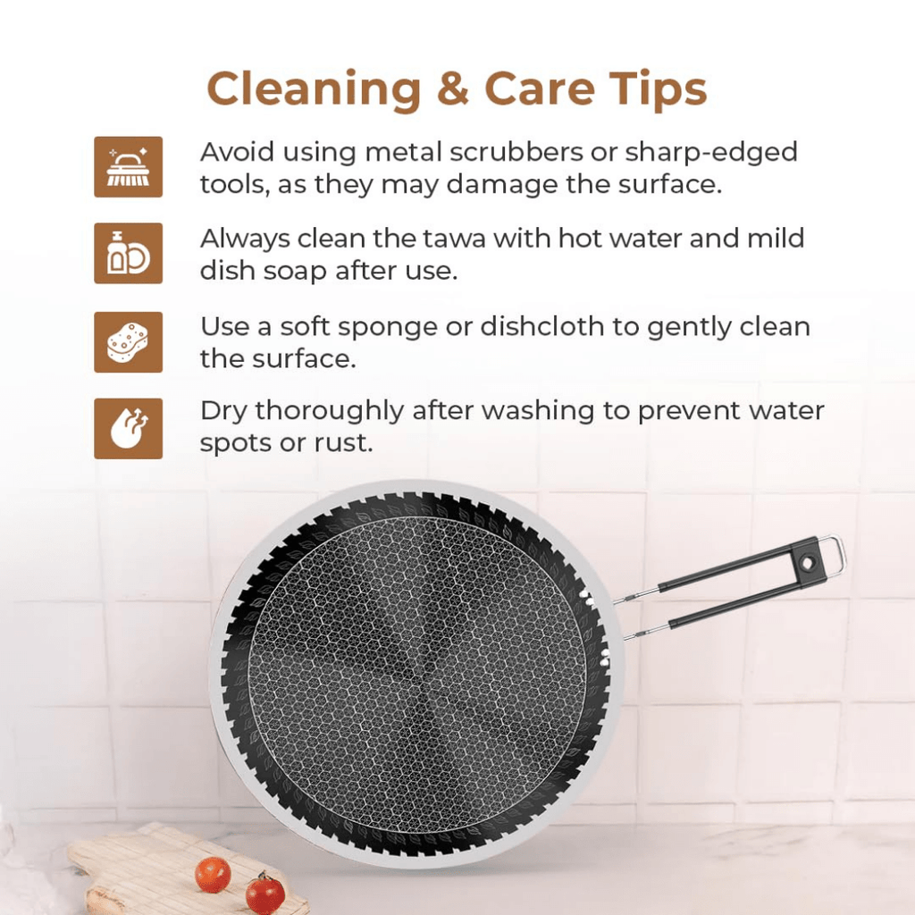 Tri-Ply Stainless Steel Honeycomb Non-Stick Tawa(23cm)