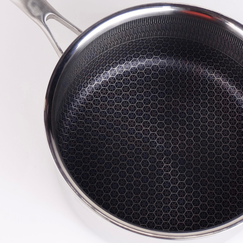 Stainless Steel Multi-Purpose Honeycomb Frying Pan With Lid(18cm)
