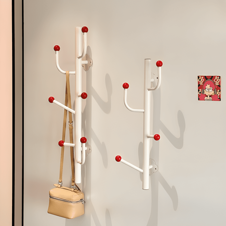 Wall-Mounted Metal Coat Rack with Decorative Rounded Hooks