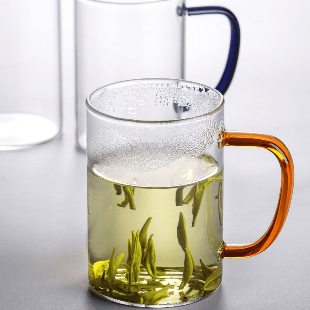 350ml Transparent Borosilicate Glass Mug with Handle