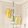 Adjustable Floor-to-Ceiling Clothes Rack with Multi Hooks
