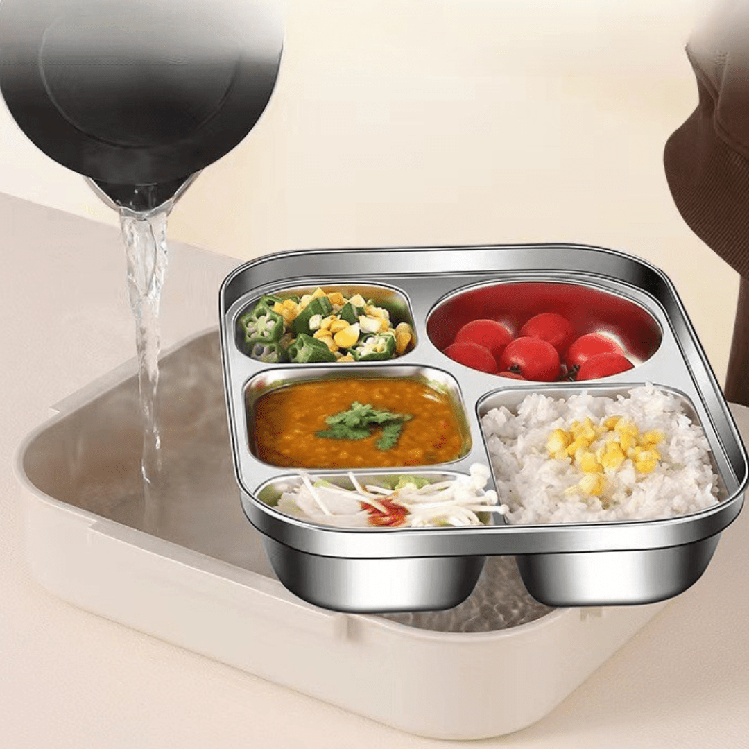 5-Compartment Stainless Steel Thermal Bento Lunch Box(2800ml)