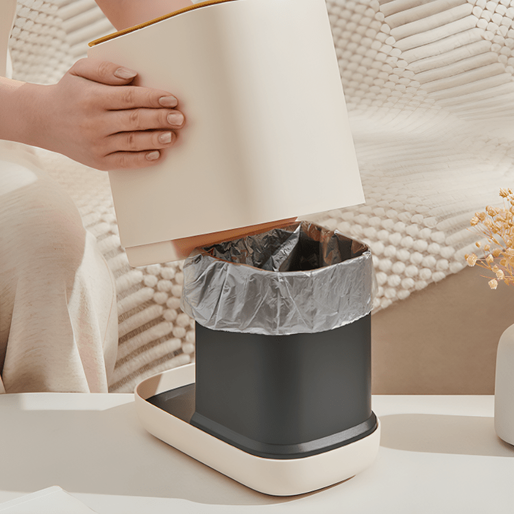 Two-in-One Tissue Holder with Trash Bin