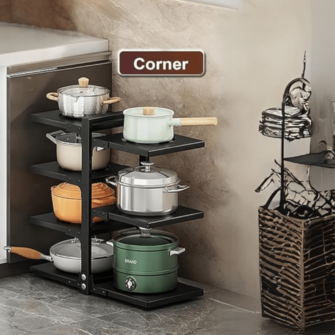 Adjustable 7-Tier Heavy-Duty Pot and Pan Organizer Rack