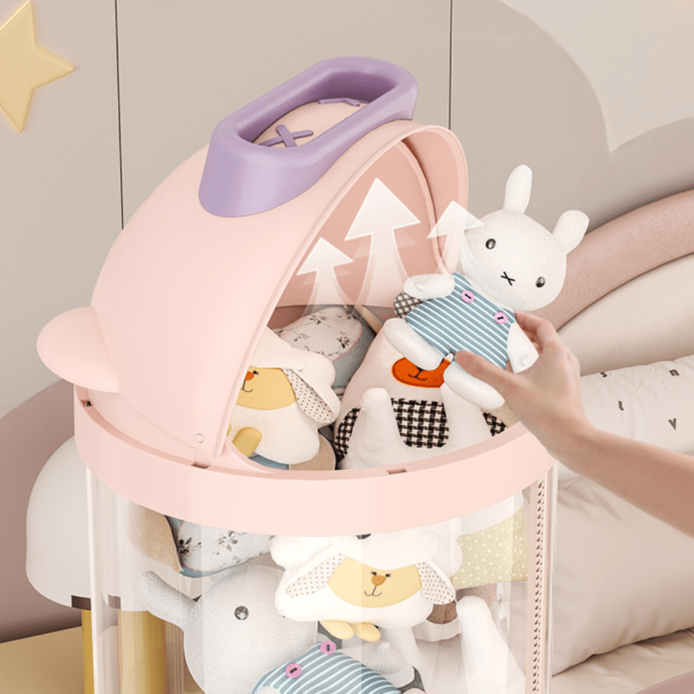 Transparent Doll Storage Bucket