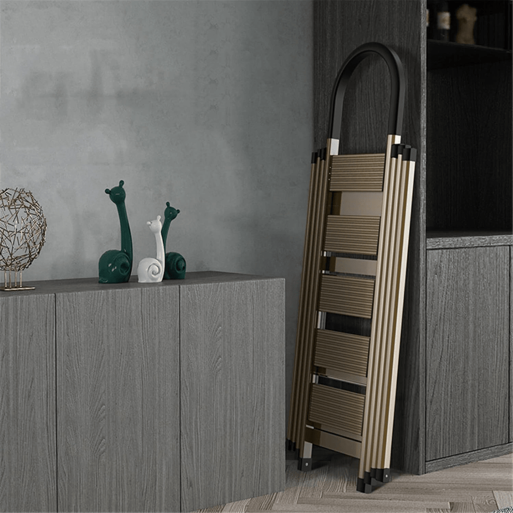 2-in-1 Aluminum 5 Steps Folding Ladder with Drying Rack