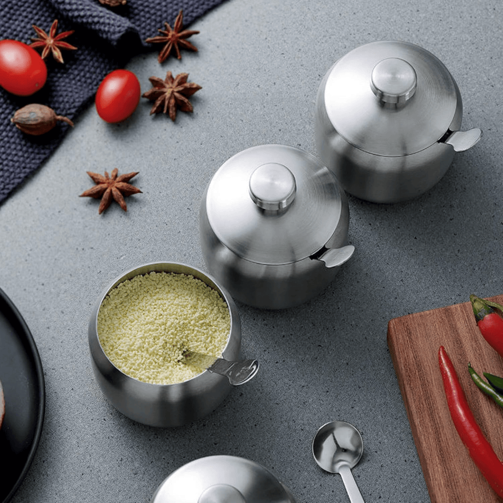Stainless Steel Multifunctional Seasoning Jars (250 ml)