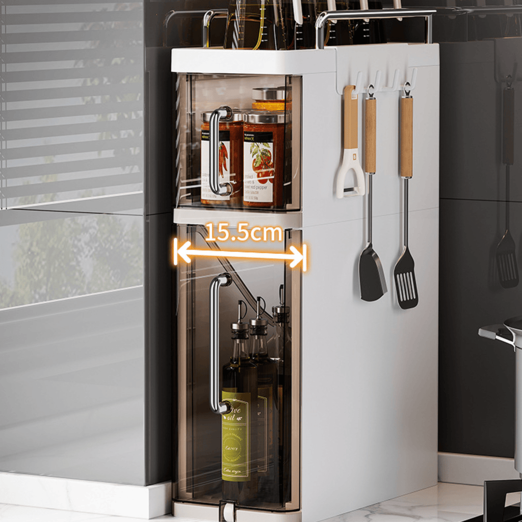 Transparent Multi-Layer Plastic Pull-Out Storage Cabinet – (15.5cm)