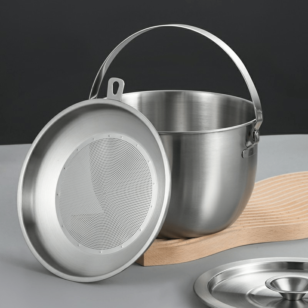 Ultra-Steel Oil Strainer Pot With Handle