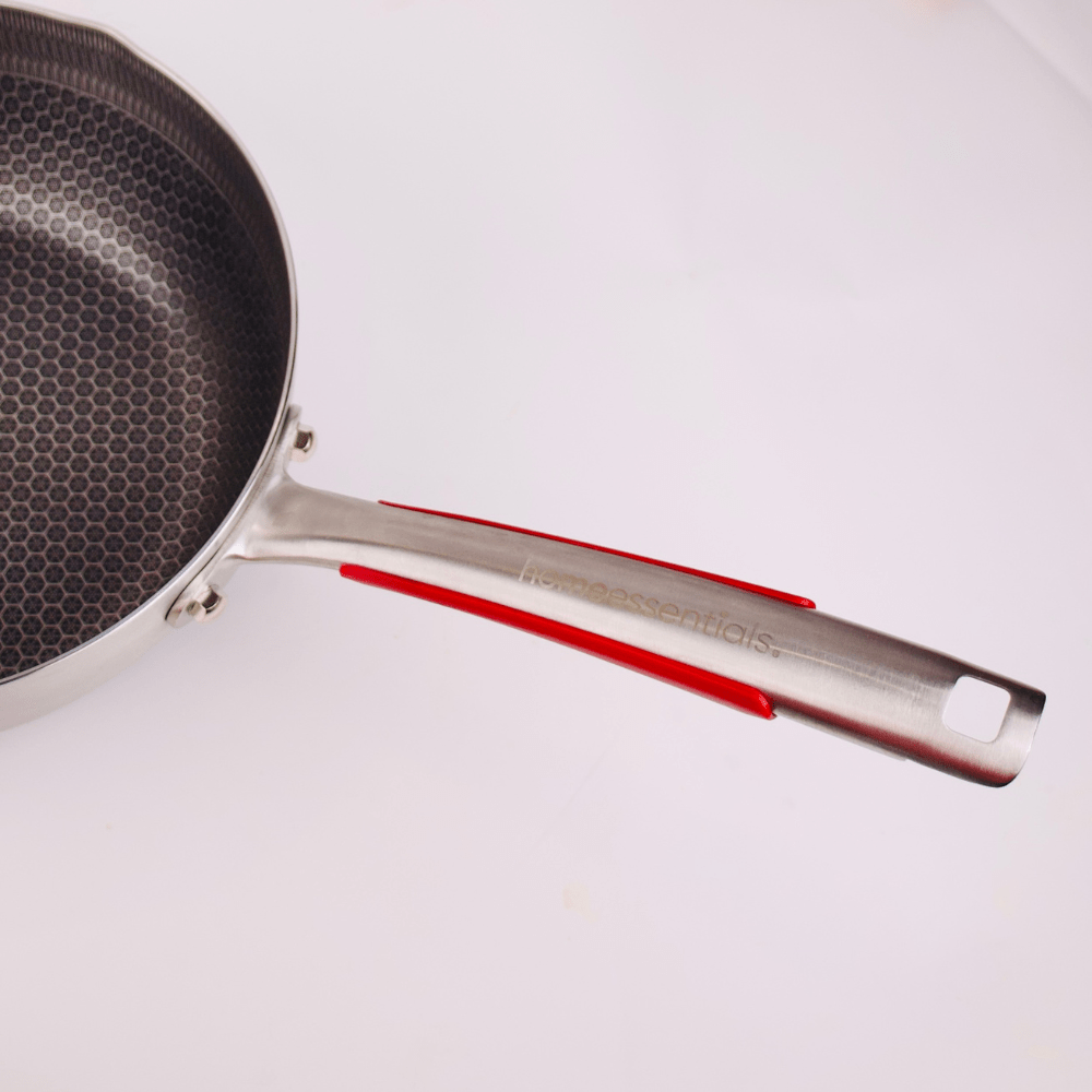 Stainless Steel Multifunctional Honeycomb Deep Frying Pan with Lid(24cm)