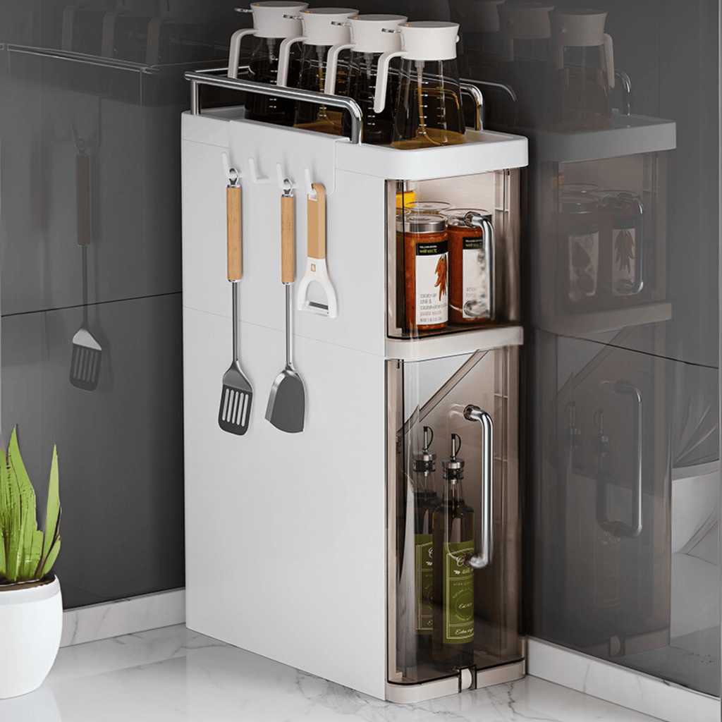 Transparent Multi-Layer Plastic Pull-Out Storage Cabinet – (15.5cm)