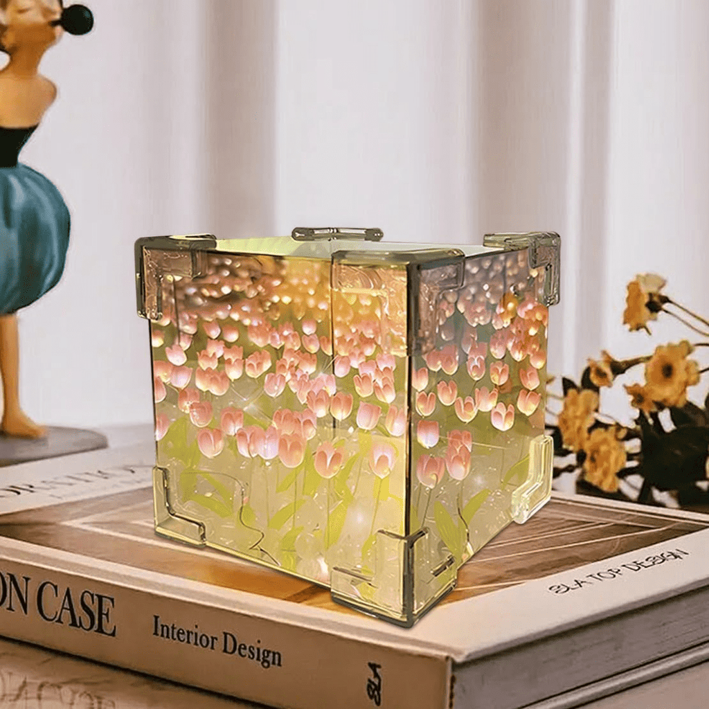 Tulip Lamp Mirror Night Light Box