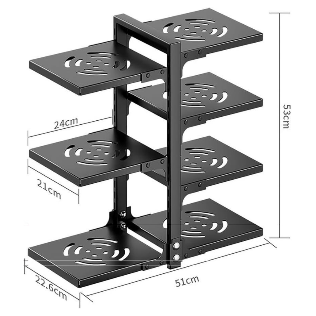 Adjustable 7-Tier Heavy-Duty Pot and Pan Organizer Rack