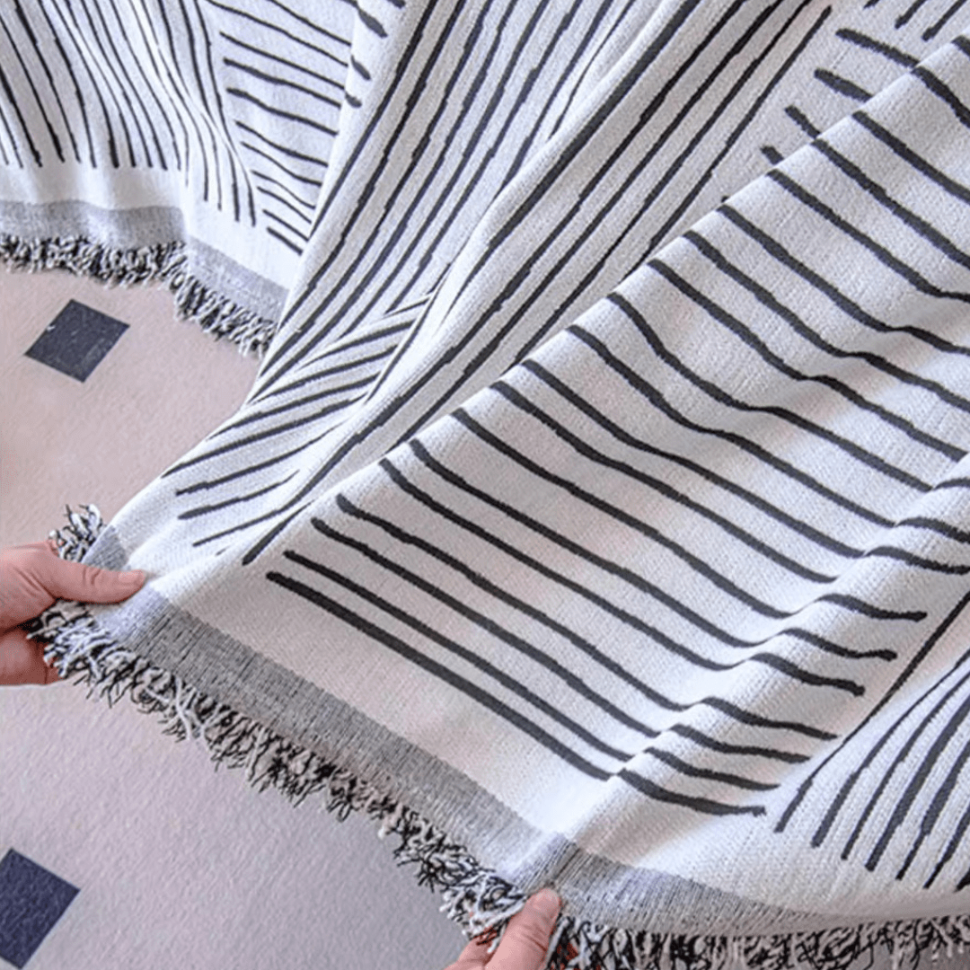 Striped Patchwork Elegance Chenille Sofa Cover