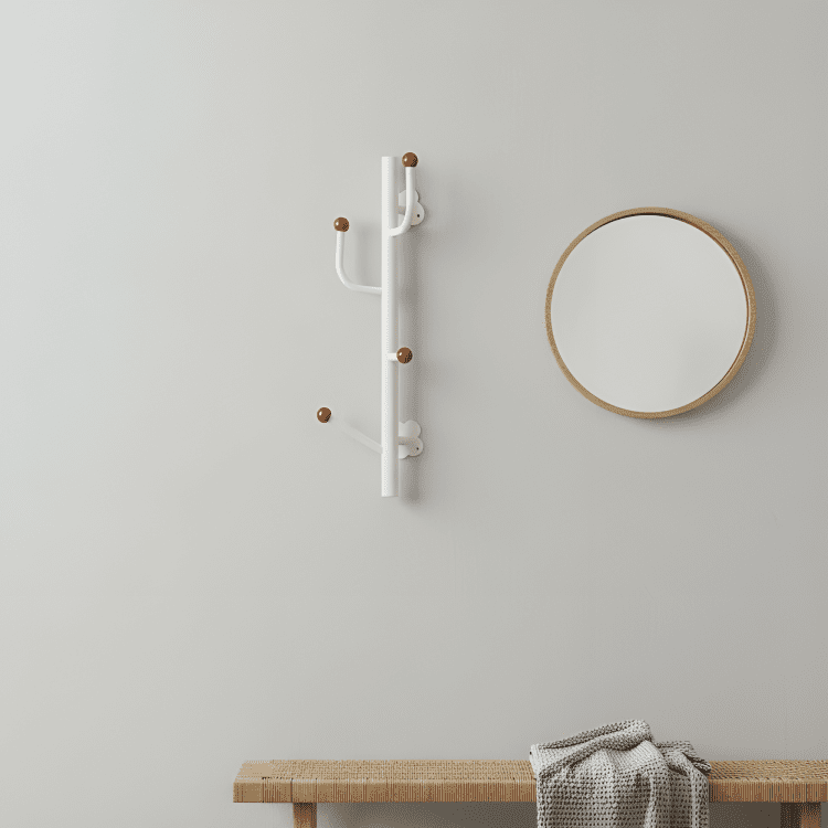 Wall-Mounted Metal Coat Rack with Decorative Rounded Hooks