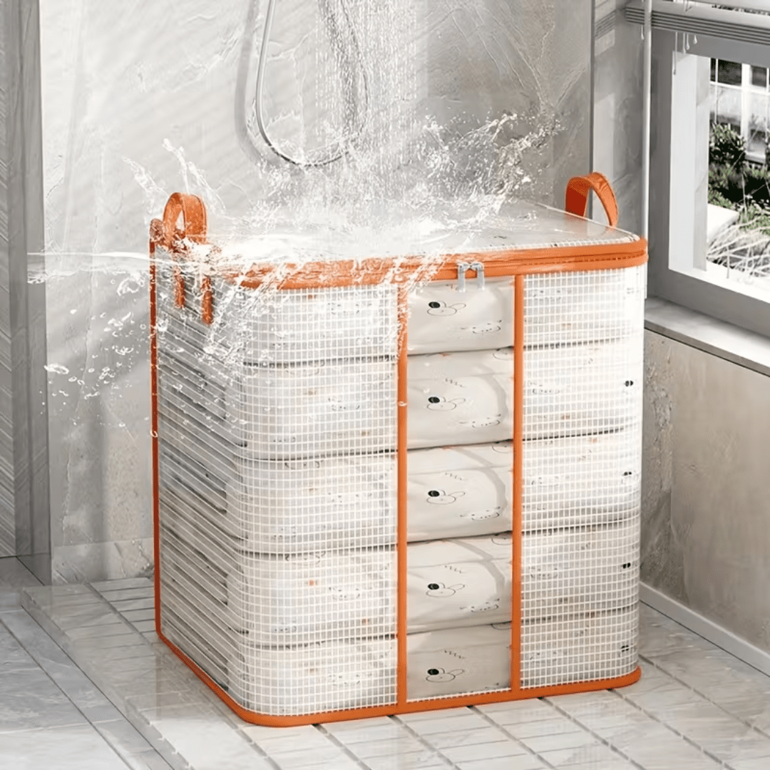 Transparent PVC Quilt Storage Organizer Bag with Handle (280L)