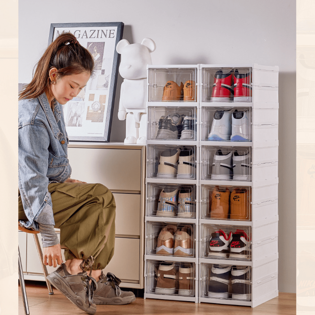 Transparent Stackable Multi-Layer Shoe Cabinet