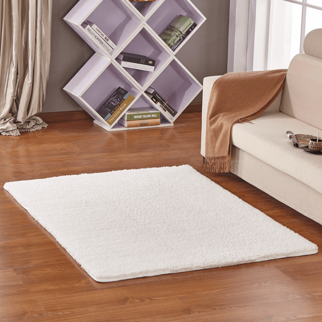 Ultra-Soft Silk Wool Living Room Carpet (Beige)