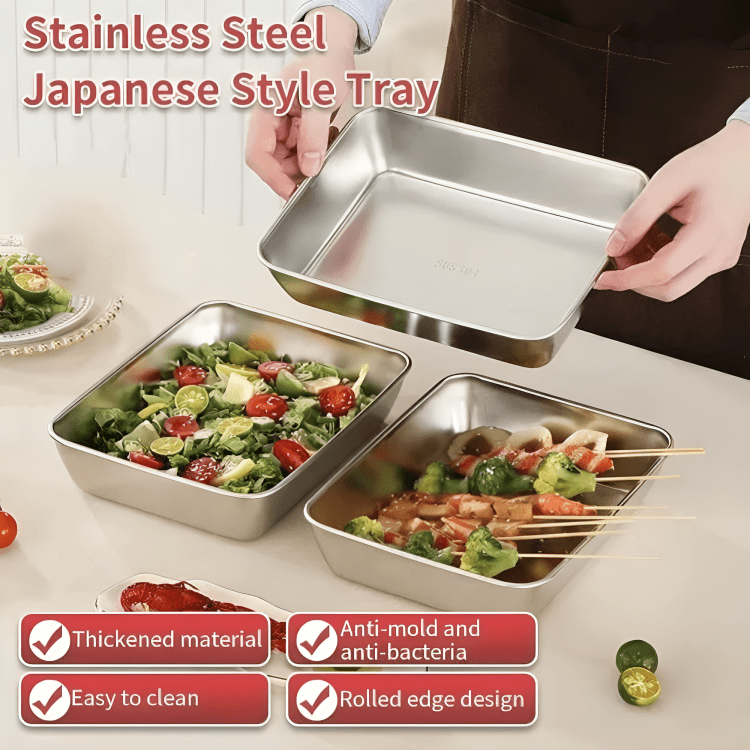 Stainless Steel Square Food Preparation Plate