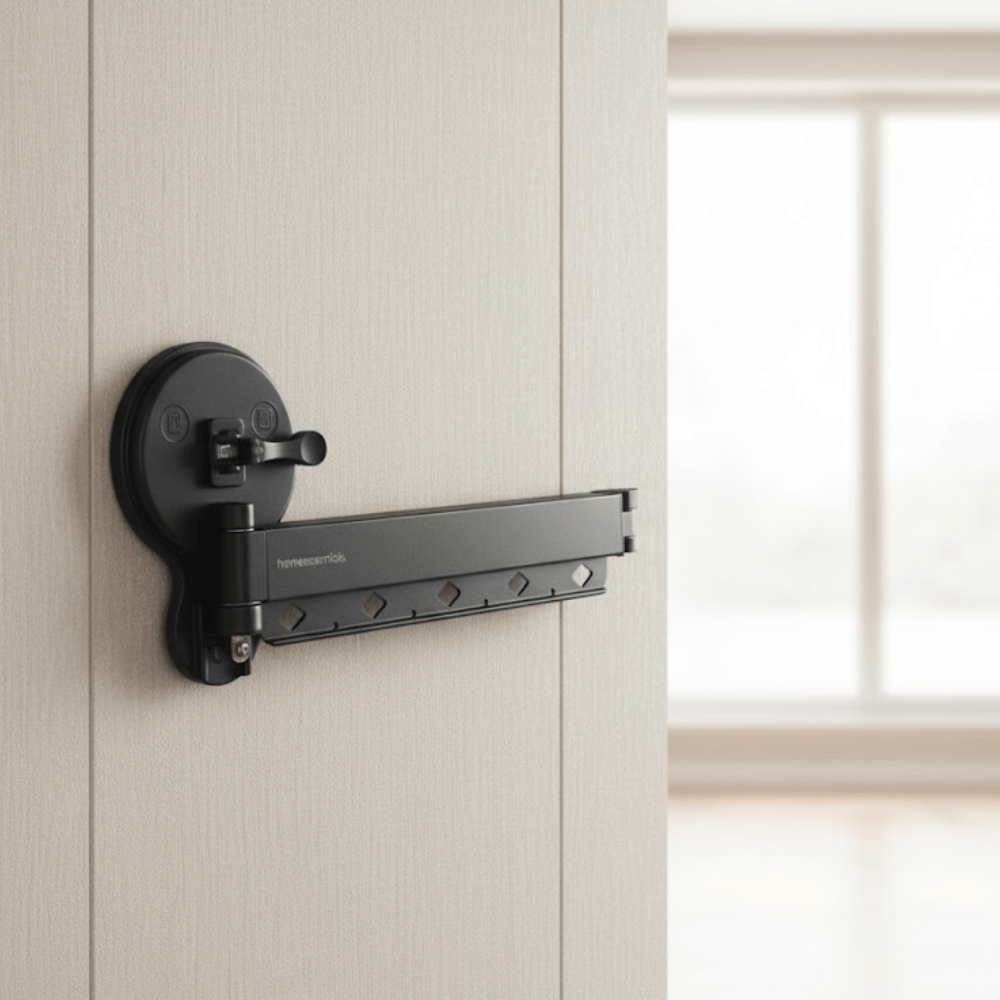 Wall-Mounted Folding Clothes Drying Hanger with Suction Cup