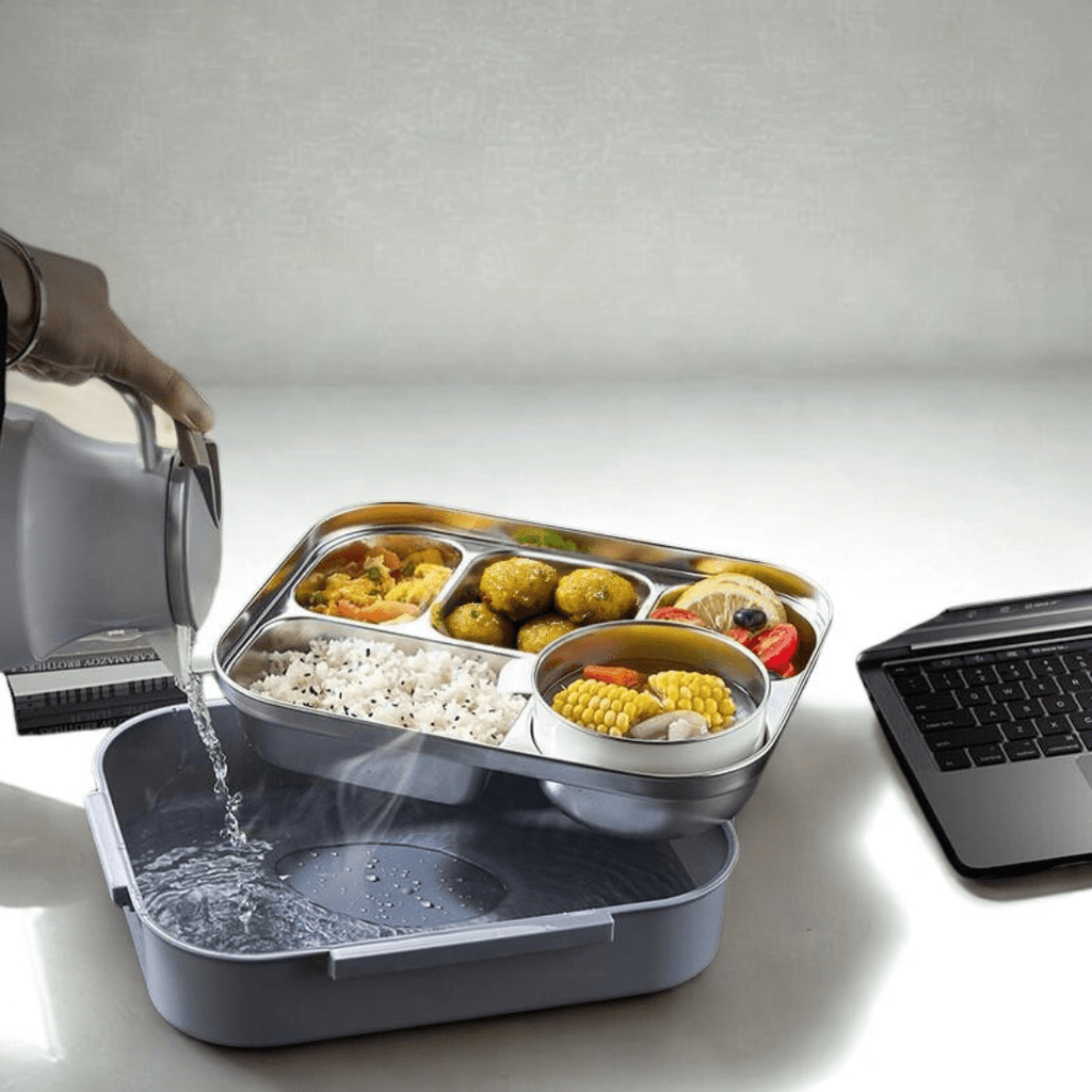 5-Compartment Stainless Steel Thermal Bento Lunch Box(2800ml)
