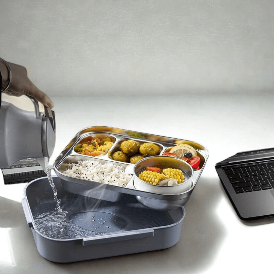 5-Compartment Stainless Steel Thermal Bento Lunch Box(2800ml)