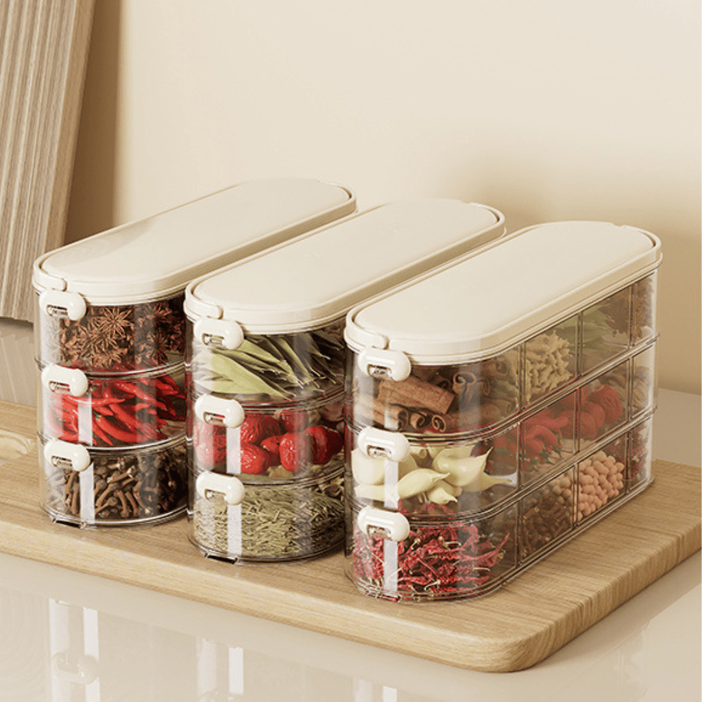 Transparent Seasoning Storage Box with Handle