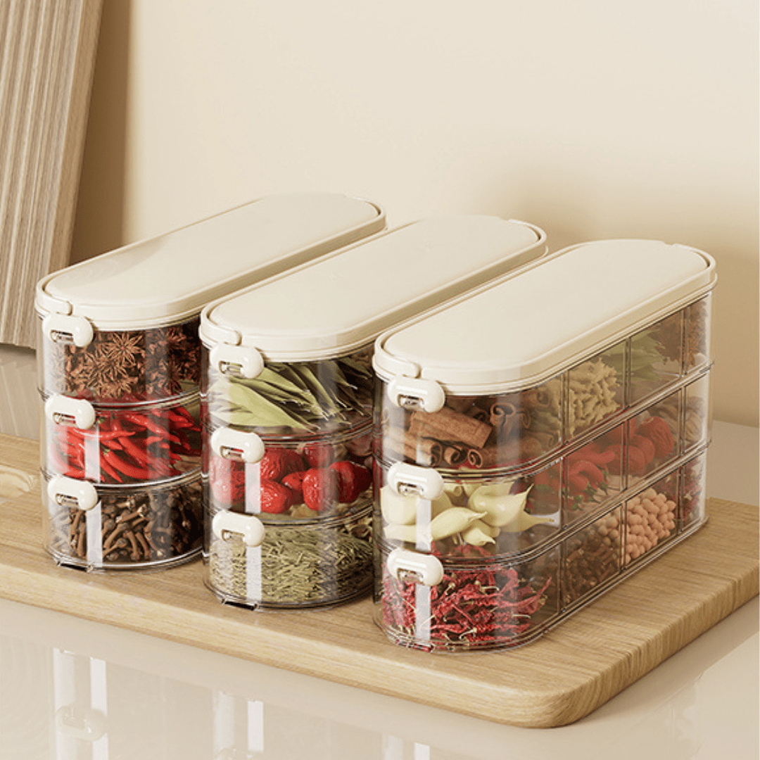 Transparent Seasoning Storage Box with Handle