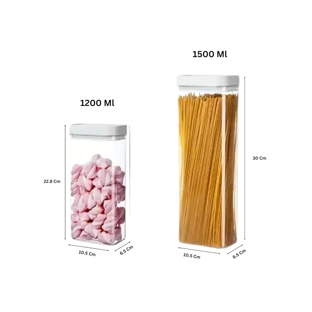 Airtight Stackable Kitchen Storage Jars (Set Of 2)