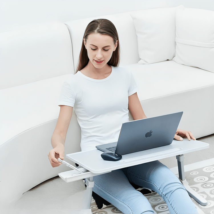 Adjustable Laptop Bed Desk with LED Lamp & Foldable Design (60cm)