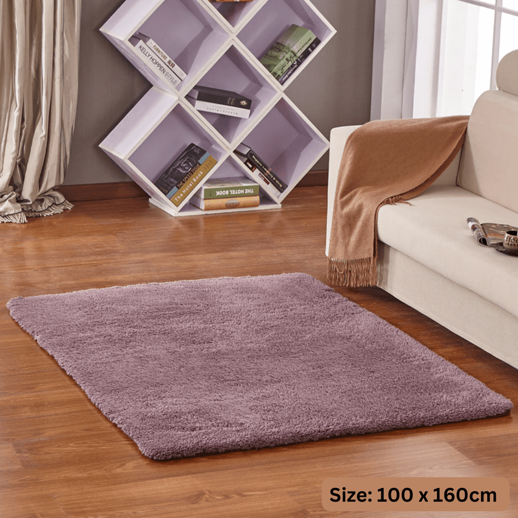 Ultra-Soft Silk Wool Living Room Carpet (Purple)