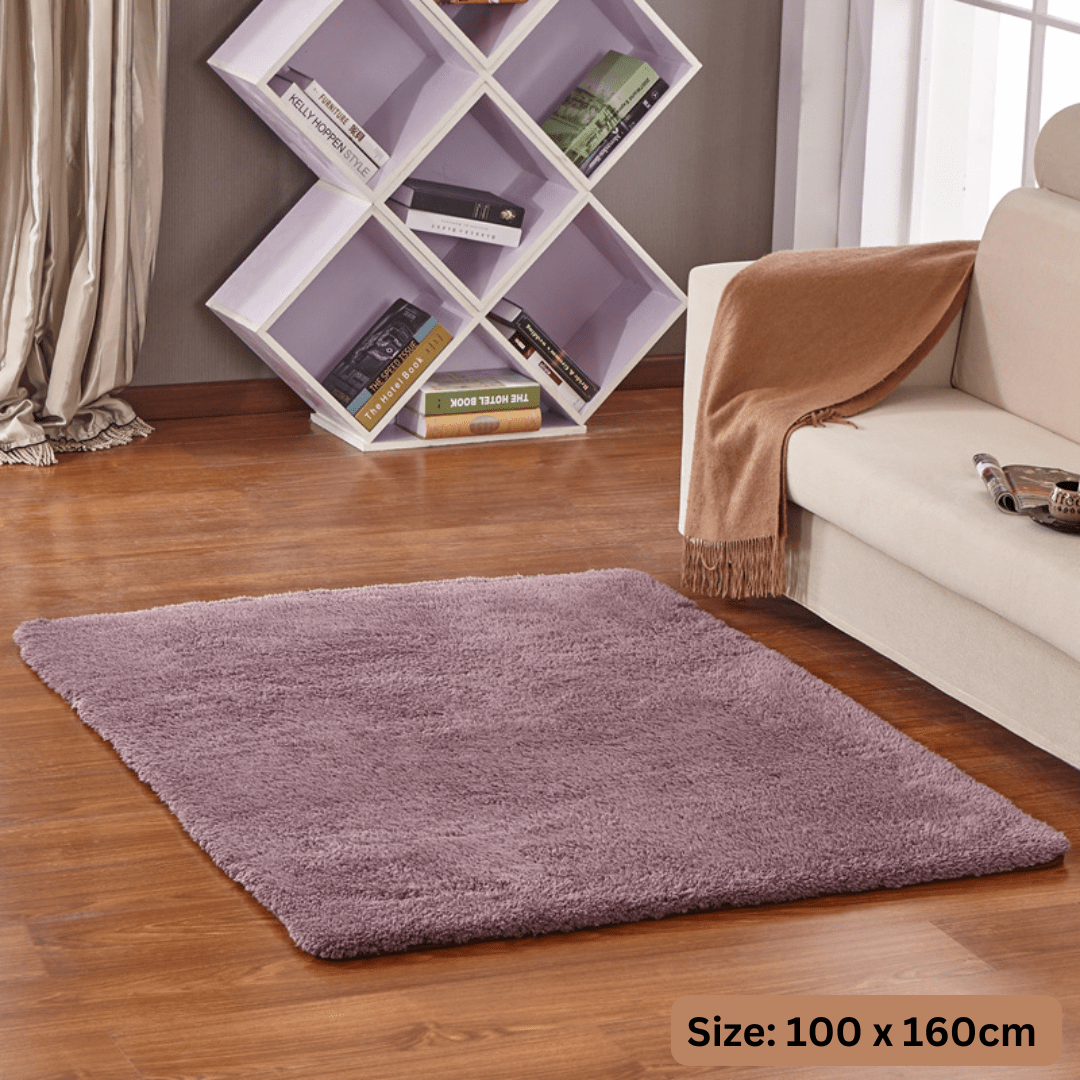 Ultra-Soft Silk Wool Living Room Carpet (Purple)