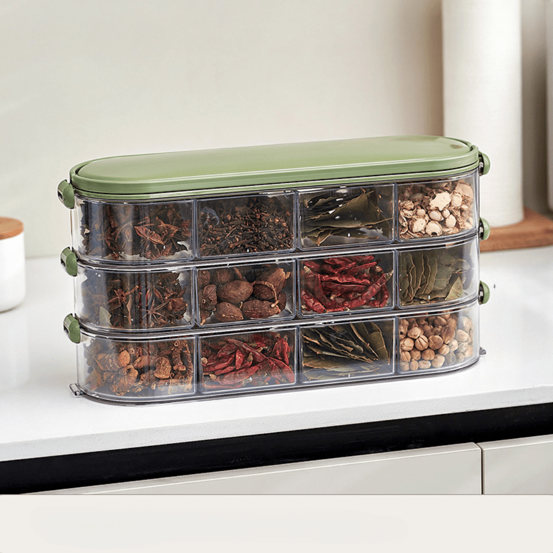 Transparent Seasoning Storage Box with Handle