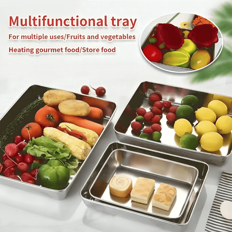 Stainless Steel Square Food Preparation Plate