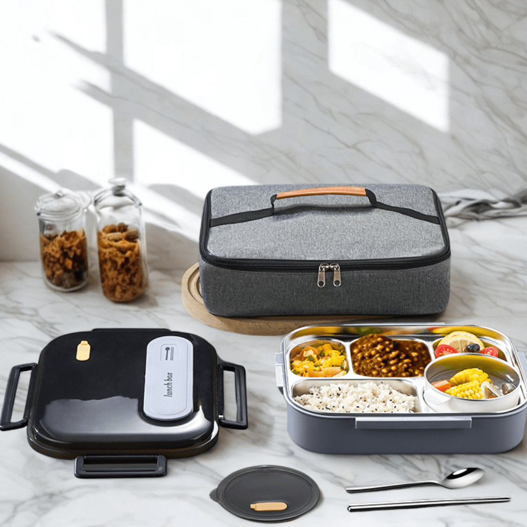 5-Compartment Stainless Steel Thermal Bento Lunch Box(2800ml)