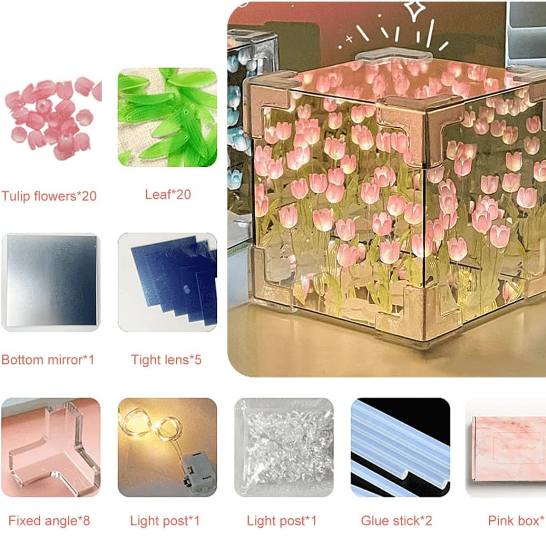 Tulip Lamp Mirror Night Light Box