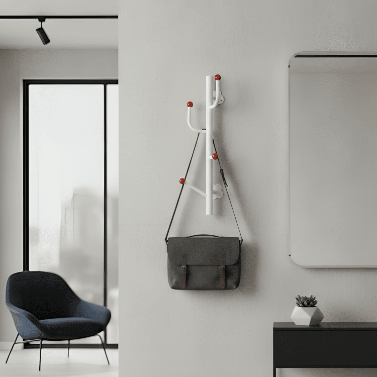 Wall-Mounted Metal Coat Rack with Decorative Rounded Hooks