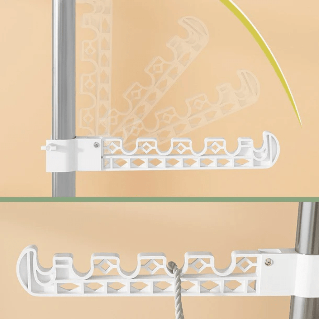 Adjustable Floor-to-Ceiling Clothes Rack with Multi Hooks