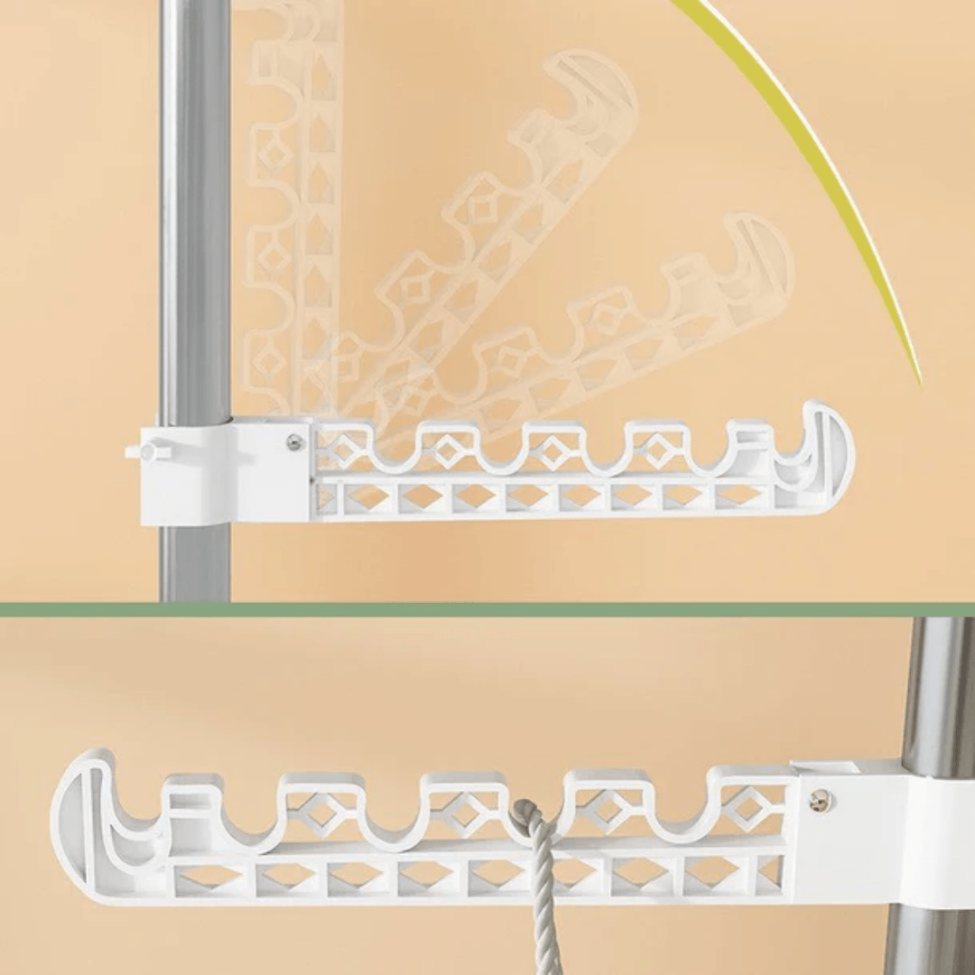 Adjustable Floor-to-Ceiling Clothes Rack with Multi Hooks