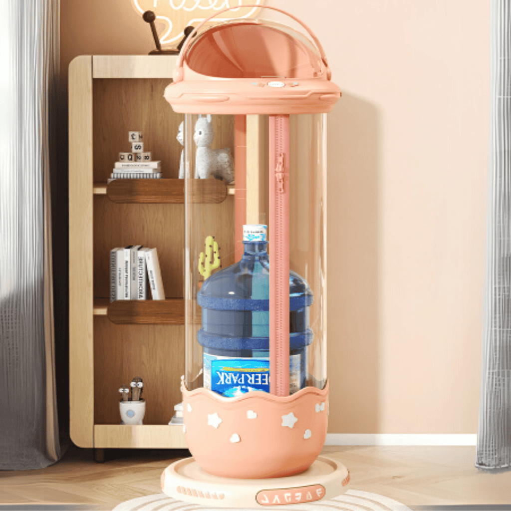 Transparent Plastic Toy Storage Bucket with Zipper (30cm)